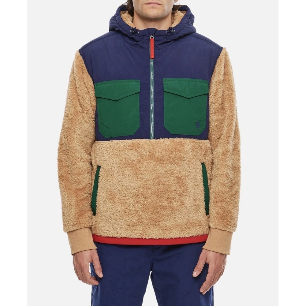 POLO RALPH LAUREN Mens 1/2 Zip ColorBlock Hybrid Hi Pile Fleece Pullover Sz M - Picture 4 of 13